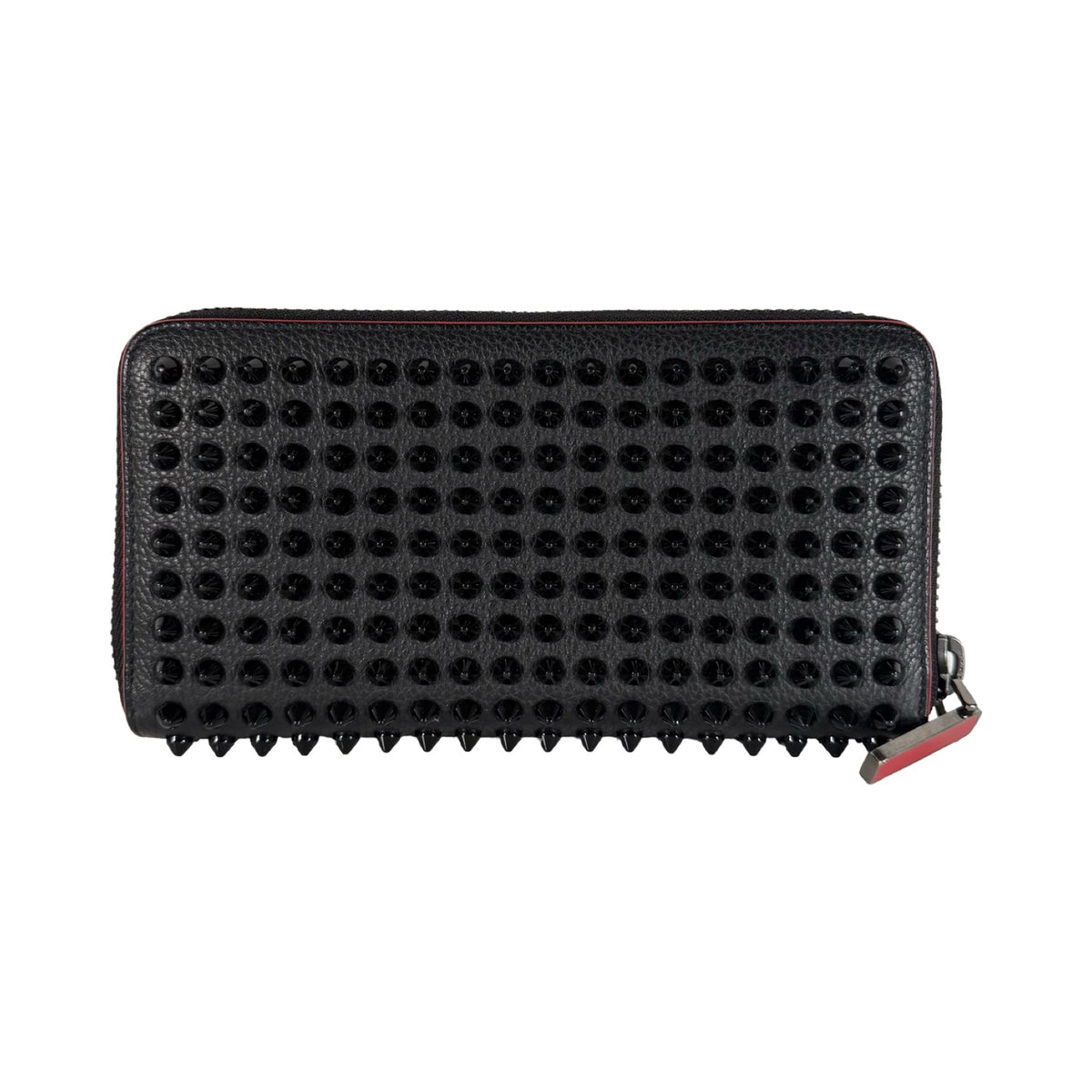 Christian Louboutin Black Panettone Spike Leather Wallet – FOMO