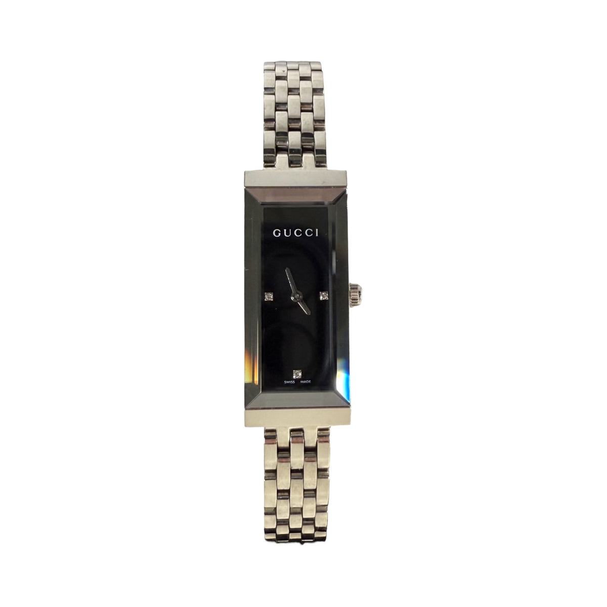 Gucci Women's G Frame Diamond Dial Long Rectangle Quartz Watch – FOMO