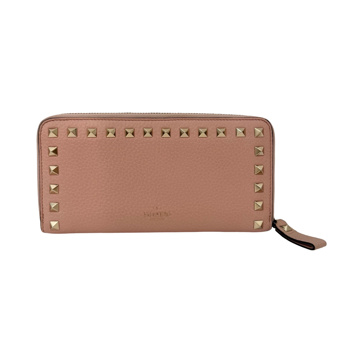Valentino Garavani Pink Leather Rockstud Continental Wallet