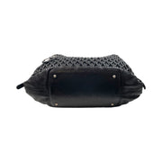 Salvatore Ferragamo - Black Woven Leather Top Handle Shoulder Bag