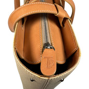 Tod's - Tan Structured Canvas & Leather Tote