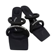Alexander Wang - Black Julie Tubular Logo Heeled Mule Sandals 37