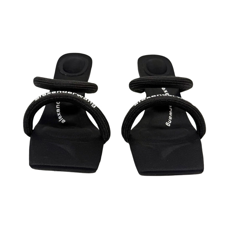 Alexander Wang - Black Julie Tubular Logo Heeled Mule Sandals 37