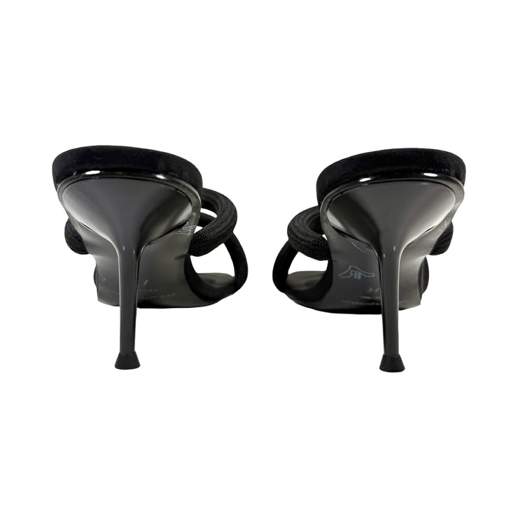 Alexander Wang - Black Julie Tubular Logo Heeled Mule Sandals 37