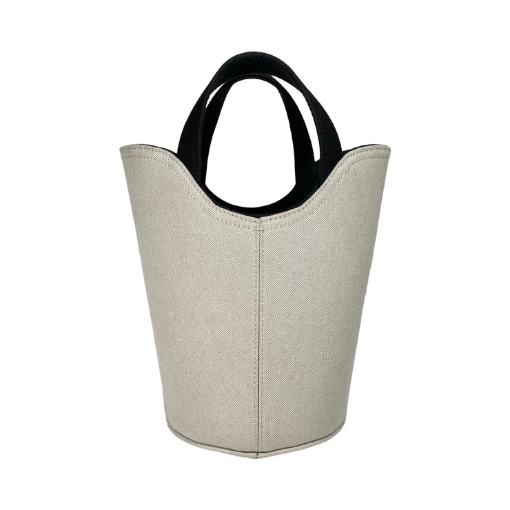 Balenciaga - Beige 2 Way Logo Bucket Bag XS Wave Tote