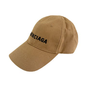 Balenciaga - Logo Cap Beige Embroidered Baseball Hat Large