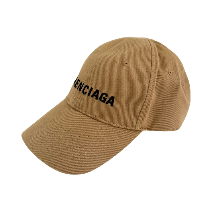 Balenciaga - Logo Cap Beige Embroidered Baseball Hat Large