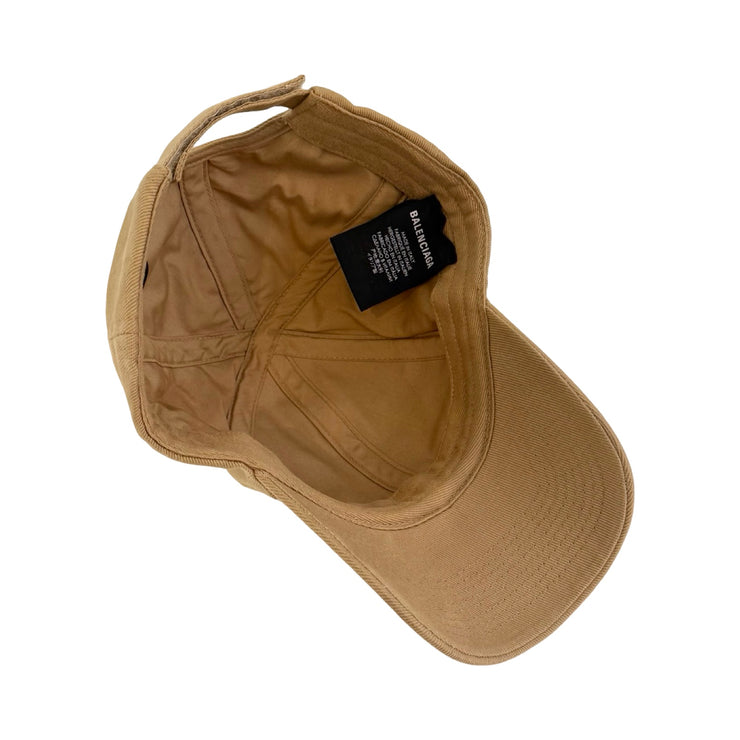Balenciaga - Logo Cap Beige Embroidered Baseball Hat Large