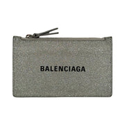 Balenciaga - Silver Sparkle Zip Card Holder