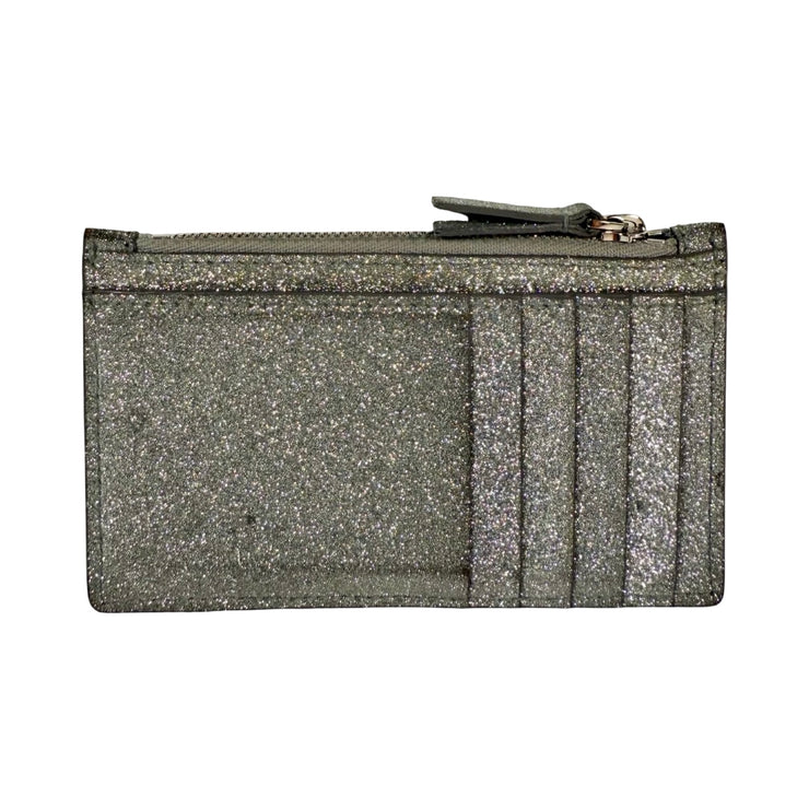 Balenciaga - Silver Sparkle Zip Card Holder