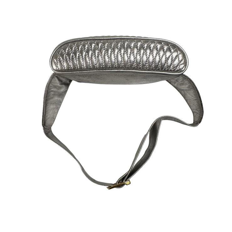 Bally - Quilted Silver Leather Waist Pouch