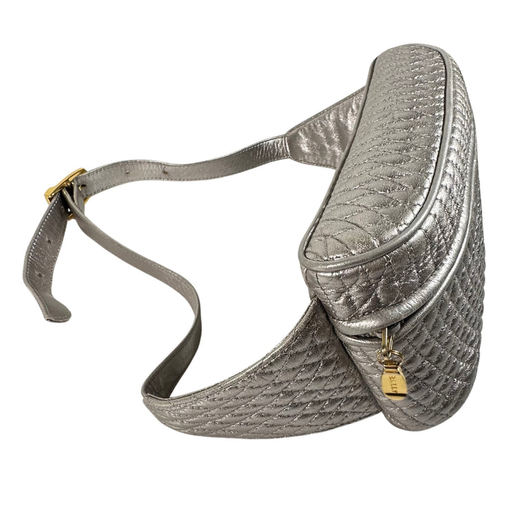Bally - Quilted Silver Leather Waist Pouch