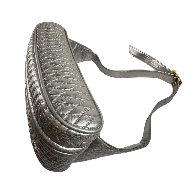 Bally - Quilted Silver Leather Waist Pouch