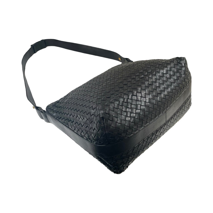 Bottega Veneta - Black Leather Intrecciato 2-way Messenger Bag
