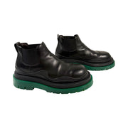 Bottega Veneta - Men's Black & Green Tire Chelsea Ankle Boots 44