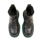 Bottega Veneta - Men's Black & Green Tire Chelsea Ankle Boots 44