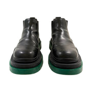 Bottega Veneta - Men's Black & Green Tire Chelsea Ankle Boots 44