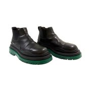 Bottega Veneta - Men's Black & Green Tire Chelsea Ankle Boots 44