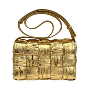Bottega Veneta - Metallic Gold Plisse Intrecciato Cassette Bag