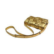 Bottega Veneta - Metallic Gold Plisse Intrecciato Cassette Bag