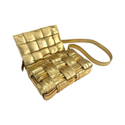 Bottega Veneta - Metallic Gold Plisse Intrecciato Cassette Bag