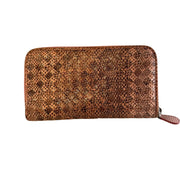 Bottega Veneta - Pink Python Intrecciato Long Zip Wallet