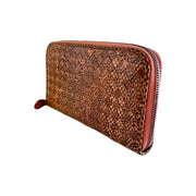Bottega Veneta - Pink Python Intrecciato Long Zip Wallet