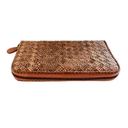Bottega Veneta - Pink Python Intrecciato Long Zip Wallet