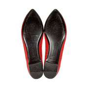 Bottega Veneta - Red Leather Intrecciato Flat