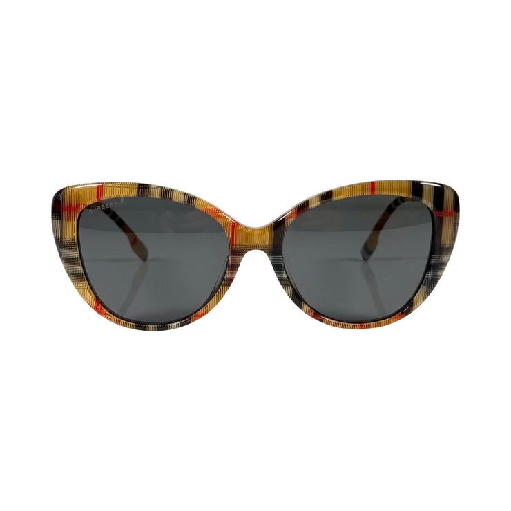 Burberry - Beige Classic House Check Cat-Eye Sunglasses