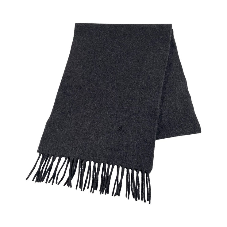 Burberry - Dark Gray Equestrian Embrodered Lambswool Scarf