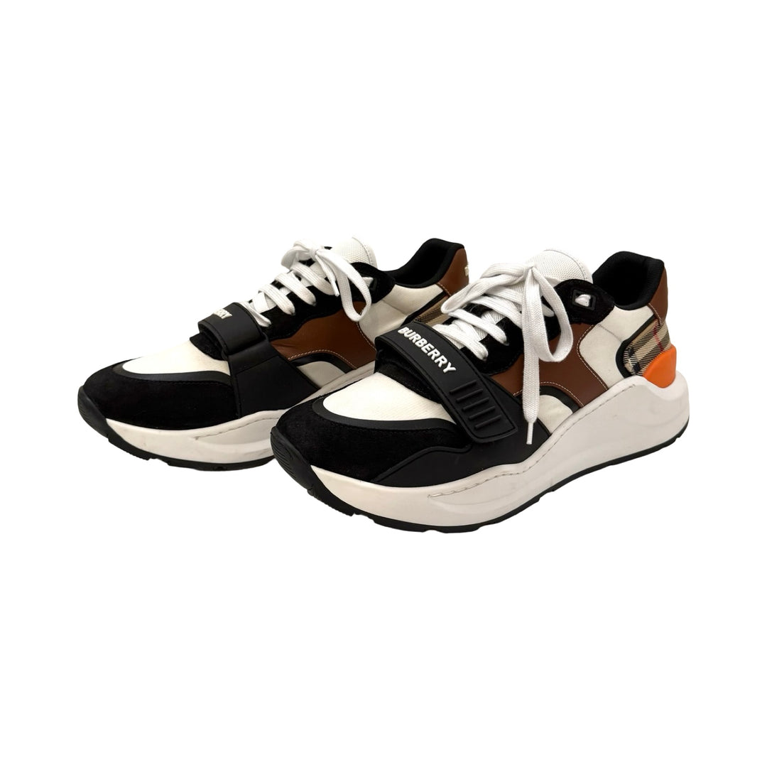 Burberry Men's Ramsey Check Black & Beige Low Top Sneakers 45 – FOMO
