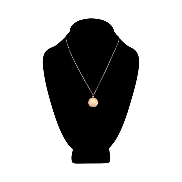 Celine - Logo Coin Pendant Silver 925 Necklace