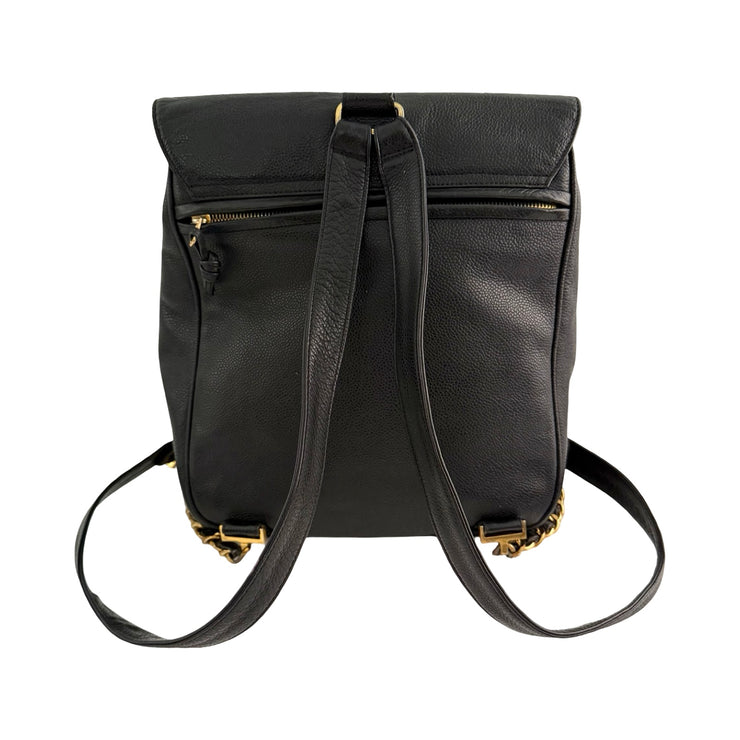 Chanel - Black Caviar Double CC Turn Lock Backpack 1995