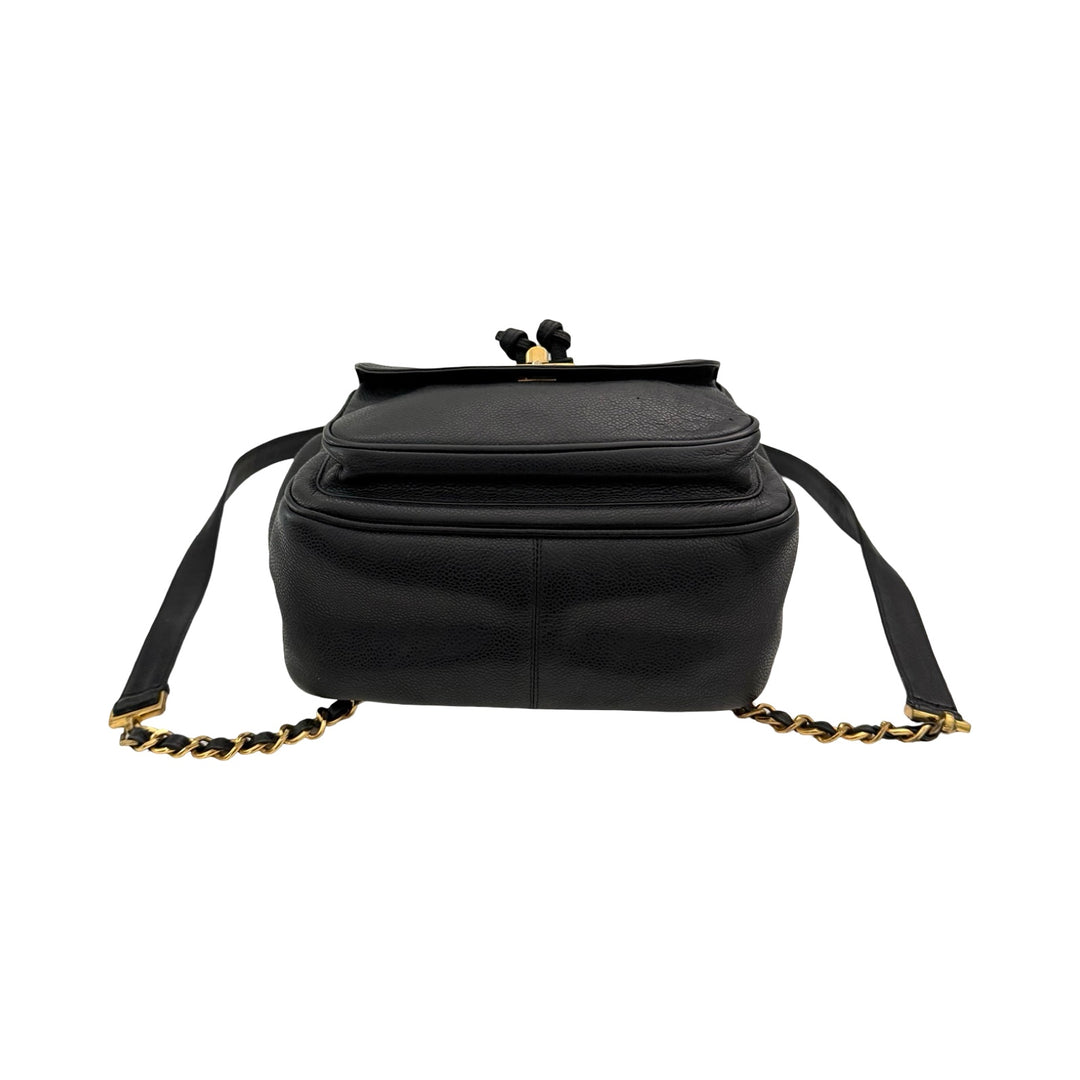 Chanel Backpack Caviar Turnlock Chanel Black Caviar Double CC Turn Lock Backpack 1995 | FOMO main image 4