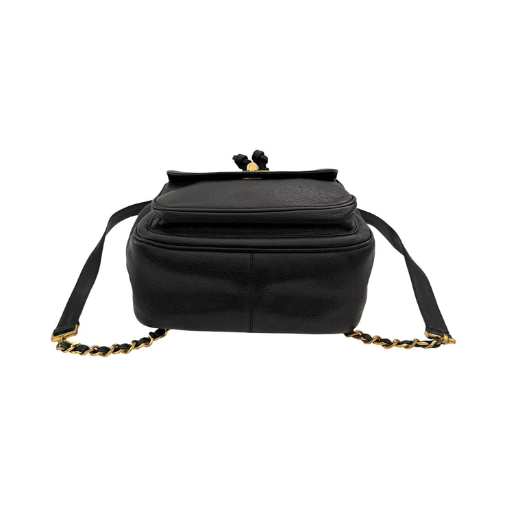 Chanel - Black Caviar Double CC Turn Lock Backpack 1995