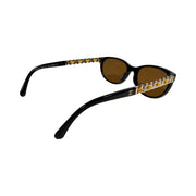 Chanel - Black Coco Canary Yellow Chain Sunglasses