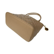 Chanel - CC Beige Quilted Caviar Medallion Tote
