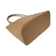 Chanel - CC Beige Quilted Caviar Medallion Tote