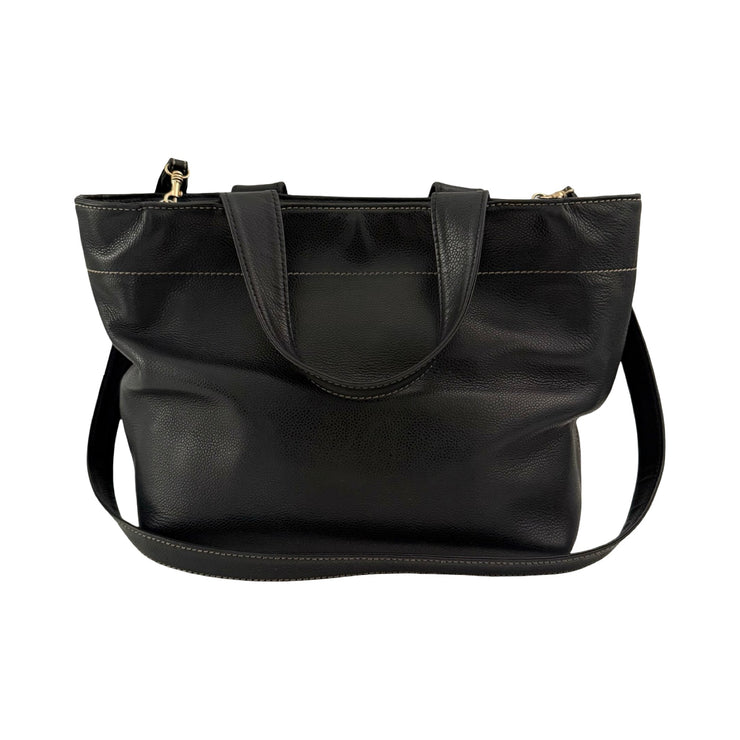 Chanel - CC Black Coco Mark Caviar 2Way Tote