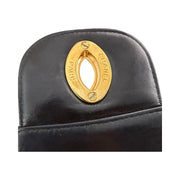 Chanel - CC Black Quilted Lambskin Jumbo Single Flap Turn Lock