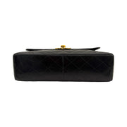 Chanel - CC Black Quilted Lambskin Jumbo Single Flap Turn Lock
