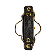 Chanel - CC Black Quilted Lambskin Jumbo Single Flap Turn Lock