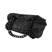 Chanel - CC Black Rhodiod Modern Chain East West Tote
