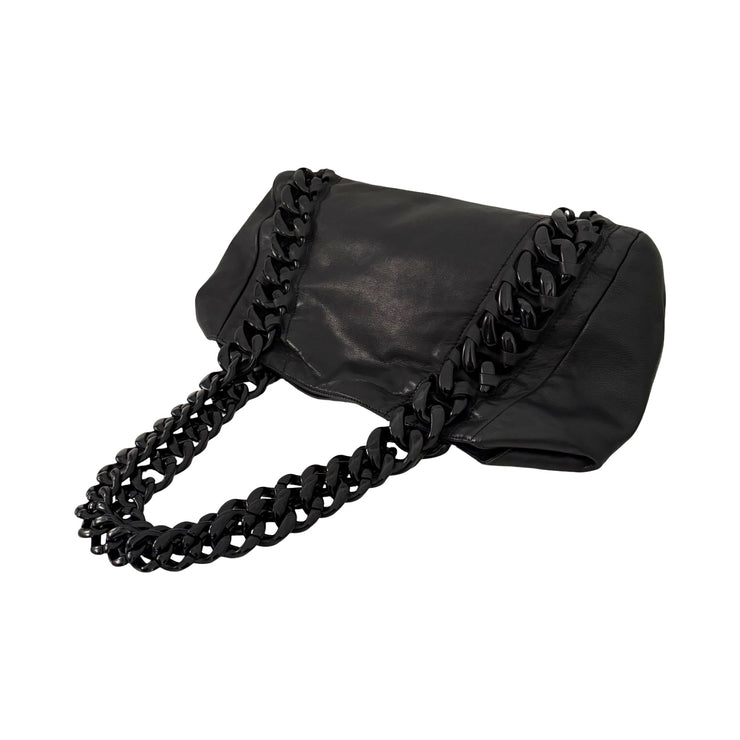 Chanel - CC Black Rhodiod Modern Chain East West Tote