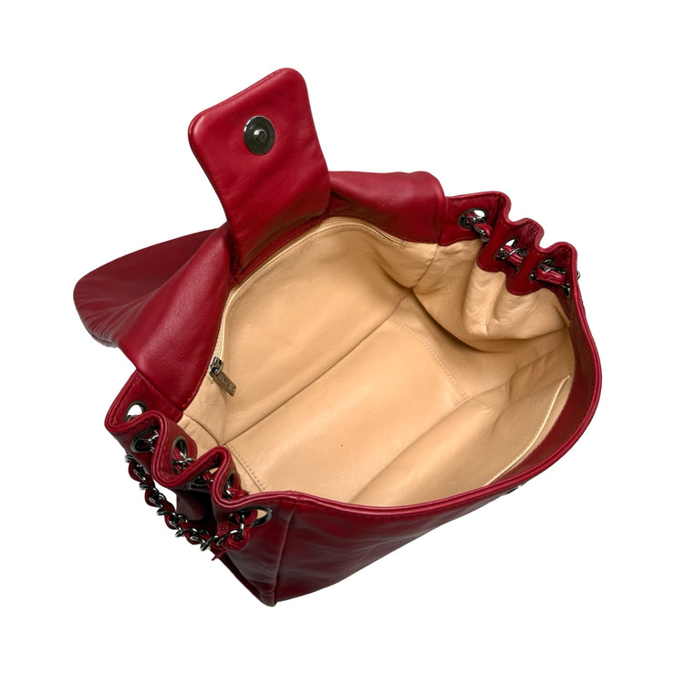 Chanel - CC Crimson Red Luxe Ligne Accordian Flap Bag