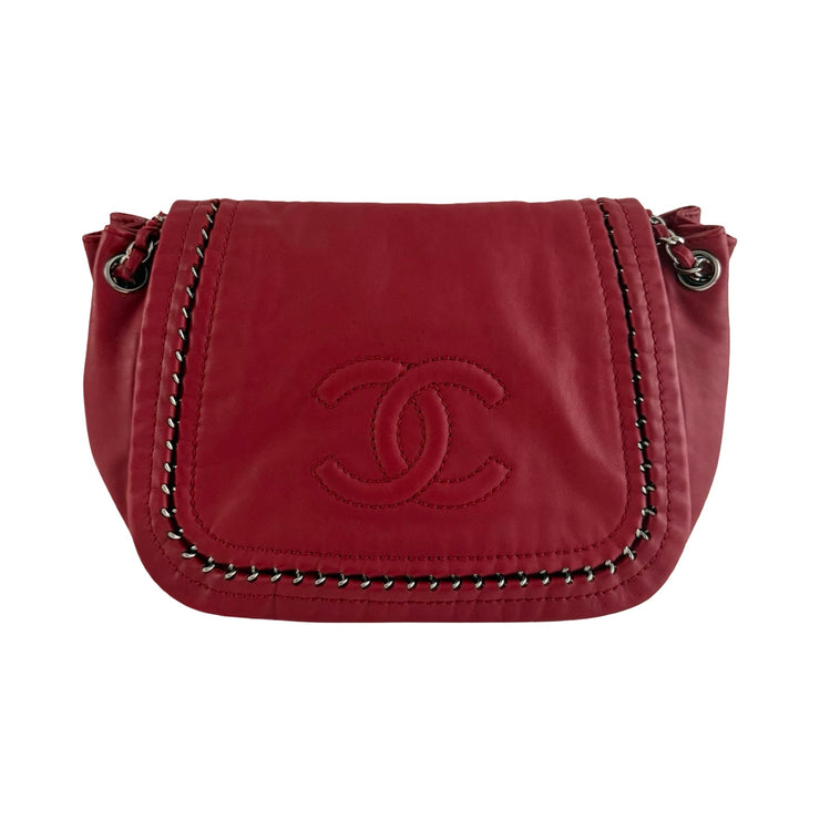 Chanel - CC Crimson Red Luxe Ligne Accordian Flap Bag