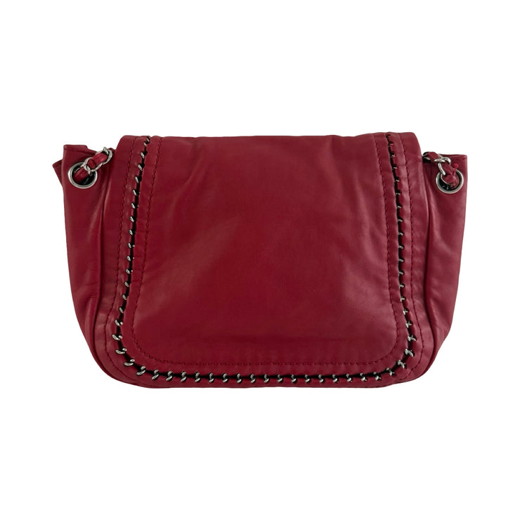 Chanel - CC Crimson Red Luxe Ligne Accordian Flap Bag