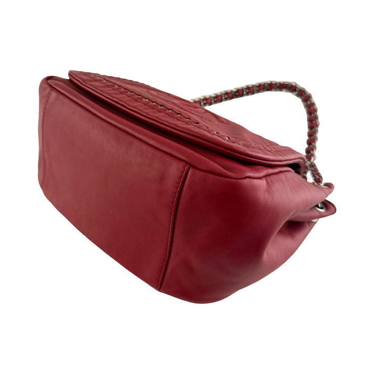 Chanel - CC Crimson Red Luxe Ligne Accordian Flap Bag