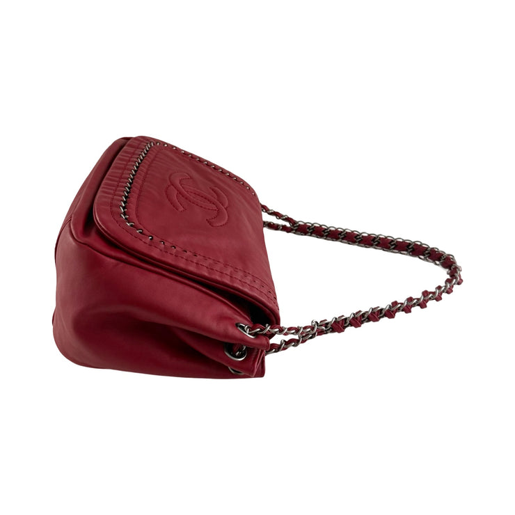 Chanel - CC Crimson Red Luxe Ligne Accordian Flap Bag